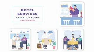 Hotel Services Animation Scene After Effects Template