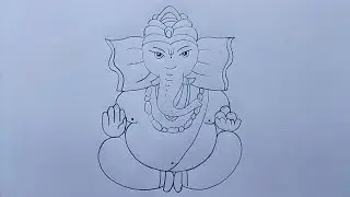 Very easy Ganesh ji Drawing step by step| Lord Ganesha Drawing| Ganapati bappa Pencil drawing