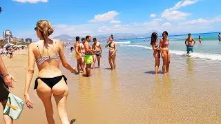 🇪🇦☀️🏝️🍑San Juan Beach Walk 4K: Alicante’s Most Beautiful Beach 🏖️🌅