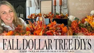 FALL DOLLAR TREE DIYS (using Dollar Tree florals) | 4 MUST-SEE IDEAS | 2024