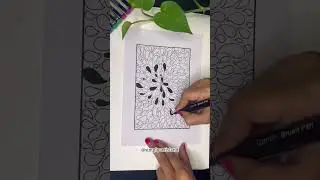 Zentangle art idea for beginners🤍🖤💛 #shorts #art #zentangle #zentangleartforbeginners