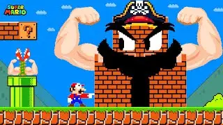 Super Mario Bros. But Everything Mario Touches Had Muscle Arms