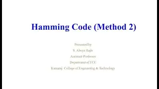 Hamming Code Error Correction Technique Method 2 - Lecture