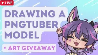 Making a PNGTUBER MODEL Live【 + Art Giveaway 】