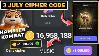 Hamster Kombat Daily Cipher Code 3 July 2024 | Hamster Kombat Daily Morse Code | Free 1M Coins