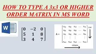 How to put brackets around 3x3 matrix in word | how to write matrix in word | online math with asad