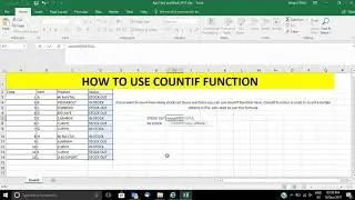 How to use Countif function in Microsoft Excel