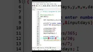 days convert into year, month's, weeks || programming shorts 🔥🔥