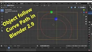 Object Follow curve path blender 2.9 | How to Animate an Object to Follow along a Path