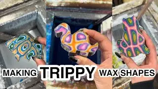 FUNKY candles TRIPPY patterns | reusing leftover wax