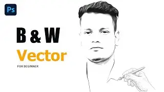 Black and White Vector Art in Photoshop । Black and White Sketch Photoshop