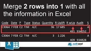 Combine 2 rows into single row containing required Excel information