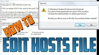 Edit Hosts file - no permission