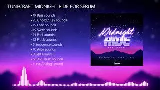 Tunecraft Midnight Ride for Serum | Synthwave | Retro | 80s