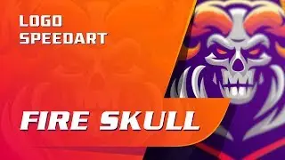 SpeedArt Fire Skull Logo E-sport