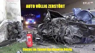 [Extreme Zerstörung] Auto kracht mit über 100 km/h gegen Tunnelwand/Fahrerin verstorben [24.03.2020]
