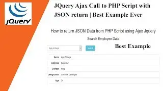 JQuery Ajax Call to PHP Script with JSON return | Best Example Ever 🔥🔥