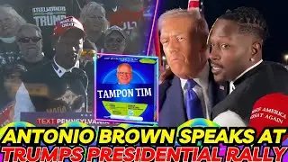 Antonio Brown speaks at Donald Trump's rally, & calls Tim Walz, 