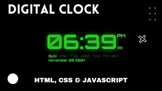 Digital Clock  With Date (Day, Month, Year) - Using HTML, CSS & JavaScript | PWOS