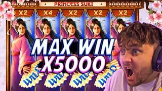 FRG поймал максимальный выигрыш в слоте Princess Suki / Занос х5000 на стриме казино