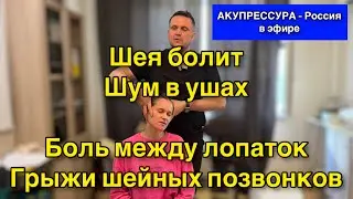 Шея болит. Шум в ушах. Боль между лопаток. Грыжи шейных позвонков «АКУПРЕССУРА - Россия» в эфире