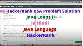 #6 HackerRank  Java Loops II DSA  Problem Solution   in Hindi  Java Language #HackerRank