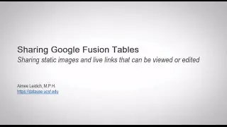 Sharing Google Fusion Tables