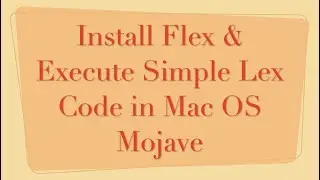 Installing Flex | Compile Count number of Spaces in Lex | Mac OS Mojave