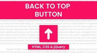 Back To Top Button |  With Source Code | HTML, CSS & jQuery