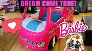 Finally got her DREAM gift!  Barbie Camper