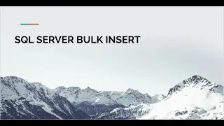 SQL SERVER BULK INSERT Tutorial
