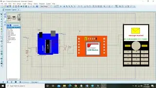 GSM module with arduino controller in proteus | GSM based message alert in proteus