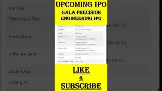 Gala IPO | Gala Precision IPO | Gala Precision Engineering IPO Online #GalaPrecisionIPO  #ipo