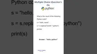 Multiple Choice Questions on Python (Short - 23)