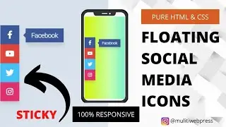 How to Create Floating Social Media Icons? | Sticky Social Share Button  Html & CSS | 🔥🔥🔥