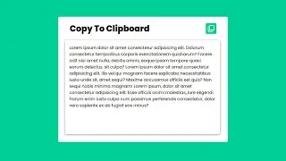 Javascript Copy to Clipboard | How to Copy Text to Clipboard using HTML, CSS & Javascript