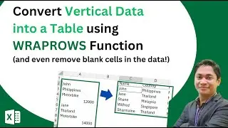 Convert Vertical Data into a Table using WRAPROWS Function