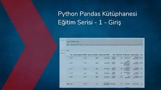 Python Pandas Kütüphanesi Eğitim Serisi - 1 - Giriş