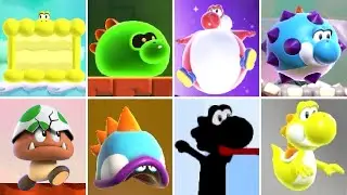 Super Mario Bros. Wonder - All Special Yoshi Transformations and Power-Ups