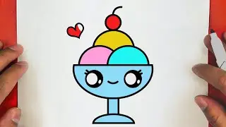 COMMENT DESSINER UNE TASSE DE GLACE MIGNONNE, ÉTAPE PAR ÉTAPE, JACK DESSINS