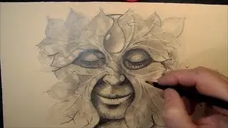 Drawing a Bacchus, A surrealistic face, Time Lapse