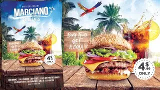 Burger Restaurant Advertising Poster/Flyer Design - Photoshop Tutorial