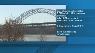 Heres when latest closures, lane restrictions are scheduled for Sherman Minton Bridge