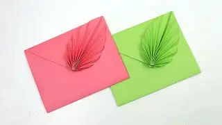 Origami Envelope Making Tutorial - DIY Paper Envelope with Leaf