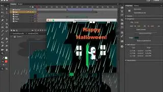 Animate a Haunted House Halloween E Card in Adobe Animate CC