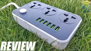 Review Universal Power Strips with 6 USB ports 3 Way Outlets From iBlockCube