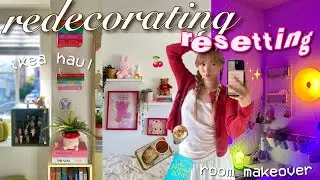 REDECORATING & RESETTING 🍒 girly room makeover, life reset, IKEA shopping, daily life