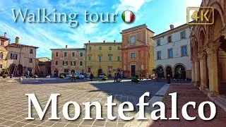 Montefalco (Umbria), Italy【Walking Tour】History in Subtitles - 4K