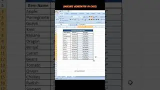 Create Barcode in Excel #youtubeshortsvideo #shorts #teachmeak #excel