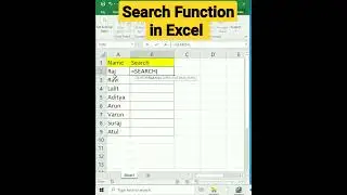 Search Function in Excel Excel Trick Formula Shortcut Keys #shorts #youtubeshorts #excel #viral